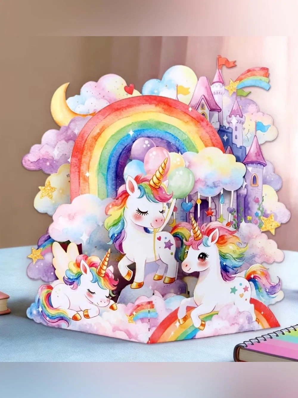 Rainbow Unicorn Pop-Up Card